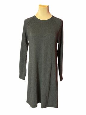 LOFT Charcoal Gray Sweatshirt Dress Long Sleeve Casual XS
